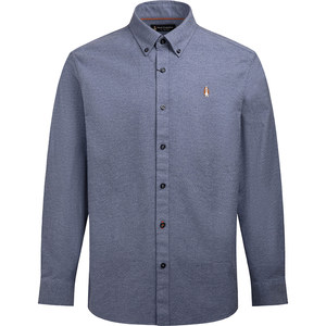 
[Same style in shopping malls] Hush Puppies men's spring elastic casual commuting brushed long-sleeved shirt for men