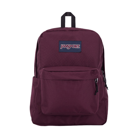 JanSport double shoulder female junior high school primary school student classic black retro burgundy CP school bag black tea style computer bag