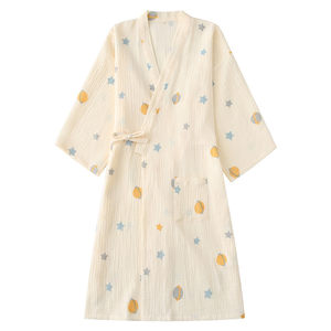 Nightgown nightgown women summer cotton gauze kimono spring and autumn yukata Japanese home clothes Hanfu men's bathrobe pajamas

