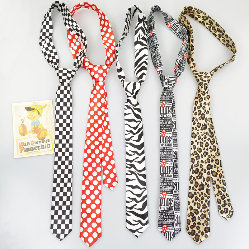 Mimi necktie women's fashion interesting lattice wave point leopard pattern versatile college shirt tie woman decoration