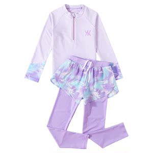 Children's swimsuit girls' split long-sleeved long pants swimsuit 2026 new style girls' middle and large children's sun protection hot spring swimsuit