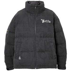 
Jack Jones NBA Joint Warriors Men's Down Jacket Spring Full Print Loose Stand Collar Warm Jacket