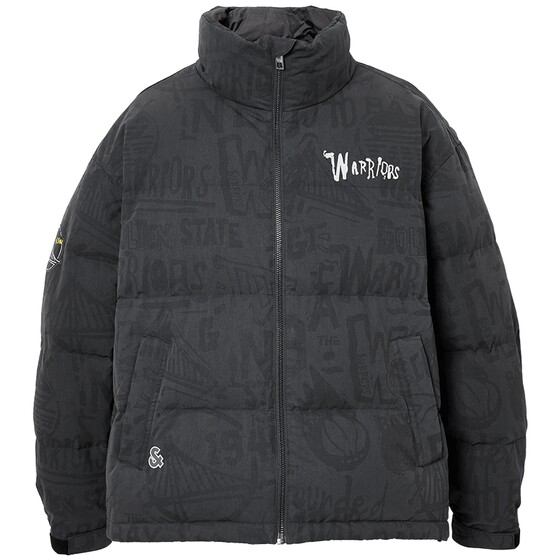 
Jack Jones NBA Joint Warriors Men's Down Jacket Spring Full Print Loose Stand Collar Warm Jacket