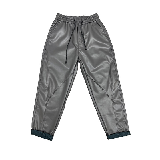 Autumn and winter Harun motorcycle pants straight leather pants men's loose, thick, warm, waterproof, windproof and takeaway takeaway pants
