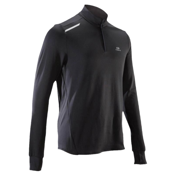 Decathlon quick-drying half-zip T-shirt running plus velvet men's autumn and winter quick-drying thick sports long-sleeved T-shirt top SAL3