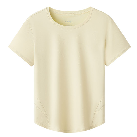 
Jeep Jeep waist short-sleeved T-shirt women's breathable large size running quick-drying clothing summer cool sports fitness yoga clothing