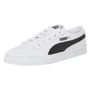 Puma/Puma SMASH V2 VULC CV Black and White Pink Men's and Women's Canvas Sports Board Shoes 365968