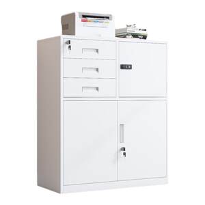 Iron low cabinet office small file cabinet multi-bucket printer cabinet drawer with lock under table movable storage cabinet tool cabinet