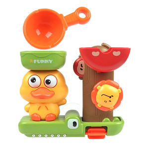 
Baby bathing toys children playing in water, baby spraying water little yellow duck water wheel playing in water shower girl boy