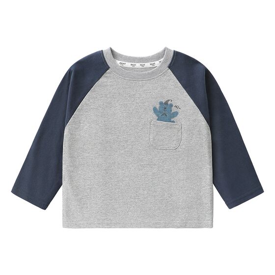 
Right European children's pure cotton long-sleeved T-shirt boys spring and autumn skin-friendly breathable contrast tops for small and medium-sized children baby bottoming shirts