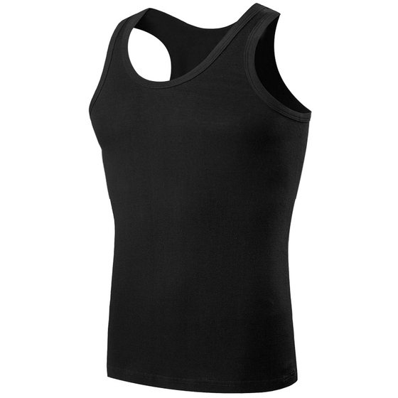 This is the same vest as the street dance king Jia'er. Men's black pure cotton sports, breathable, sweat absorbing, and quick drying suspender is trendy