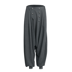 
DoublePunch spring and summer original retro knight style low crotch three-dimensional cut knitted harem leggings trousers