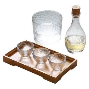 
Sakura Pavilion Japanese glass wine utensil set creative hammer pattern sake pot household warm wine pot wine divider white wine glass
