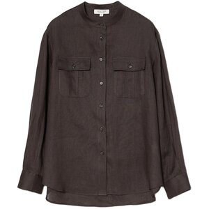 
*WCS06177 Jasmine Yaji heavy enzyme washed linen free and easy smart work style shirt dress