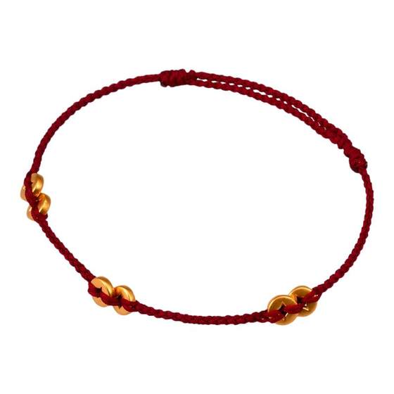 
I'm looking for a coin that should be pure gold, a small gram heavy gold coin, a red rope bracelet for the year of birth, a thin hand rope, a birthday and a New Year gift for women.