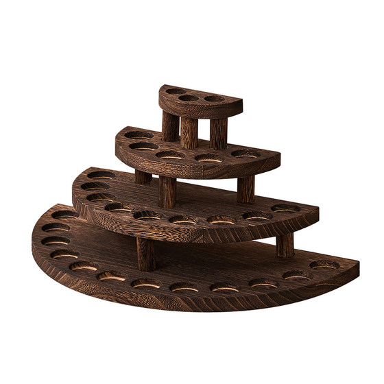 
Solid wood bottling storage rack desktop essential oil storage box display rack display four-layer step rack storage rack table