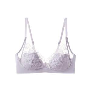 
Light hidden embroidered lace cat claw cup underwear big breasts show small side breasts gather together romantic French girl bra