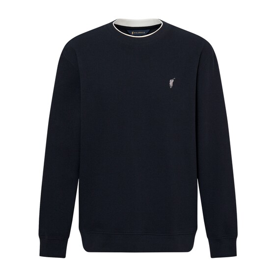 
POLOWALK men's round neck sweatshirt 2025 autumn new waffle long-sleeved solid color inner casual top
