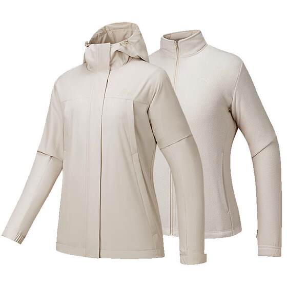 
ANTA Fleece 3-in-1 Soft Shell Jacket丨Earth Shell Sports Jacket Women's Polar Fleece Jacket Sports Top