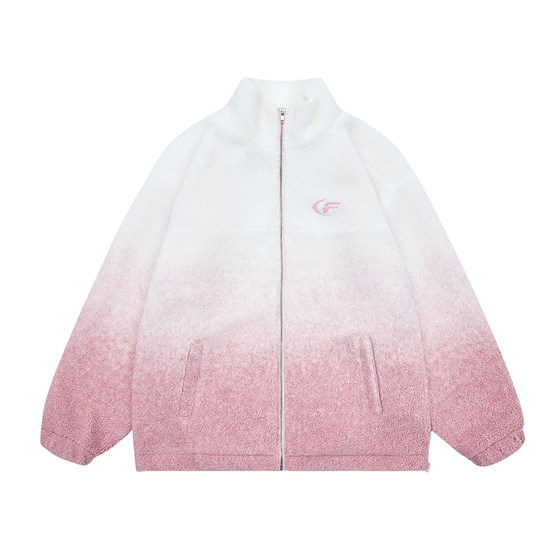 
FDR original national trend American gradient lamb velvet jacket for men and women in autumn and winter thickened couple loose cotton coats and cotton clothes