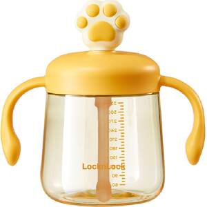 Lock Lock Children's Water Cup PPSU Milk Cup Straw Bottle Drinking Cups for babies with water
