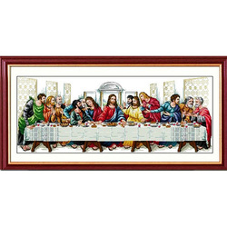 The Finished Product Has Been Embroidered. The Last Supper Is Machine Embroidered. High-end And Elegant New Cross-stitch Thread Embroidery For Sale. Purely Handmade Living Room.