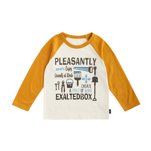 
Qianquhui Children's Wear 25 Spring and Autumn Kindergarten Baby Long-Sleeved Cotton T-Shirt Printed Boys and Girls Pullover Bottoming Shirt