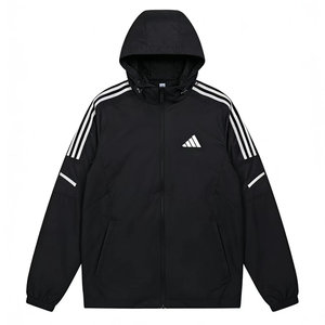 
Autumn and winter brand new jackets, spring and autumn casual sports windbreakers, men's and women's three-stripe fitness jackets, hooded jackets
