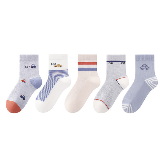 
Six-fingered mouse boys' socks summer thin children's baby boys' spring and summer mesh breathable class A cotton socks