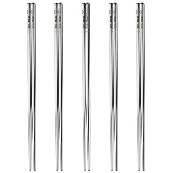 Double gun 316L stainless steel chopsticks anti-bacterial, mildew-proof and non-slip