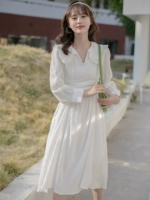 Милое шифоновое весеннее платье, корсет, длинная юбка, французский стиль, V-образный вырез, 2023 года