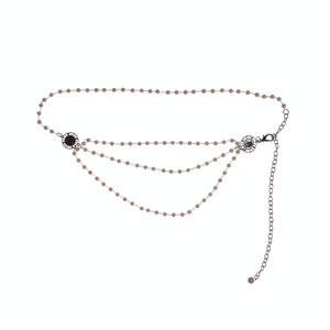 Korean new summer multi-layer pearl waist chain women's dress decorative thin belt ins simple versatile skirt belt
