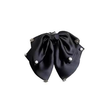 
Black bow clip for women's high-end hair clip