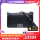 中古95新Chanel/香奈儿单肩包Leboy黑色18开银扣菱格纹