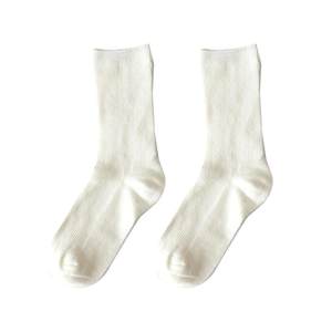 
Socks for women's middle socks wearing trendy ins summer white striped cotton socks piled with milky white spring and autumn cotton socks tube stockings