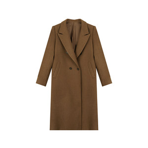 
Annie Buhuo comes with shoulder pads, high-end double-breasted woolen coat for women with slightly fat large size, medium-length woolen coat