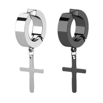Cross ear clip men without ear piercings cold style handsome men single earrings high-end sense cool boy earrings