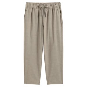
Baleno 2026 Spring and Summer Elastic Waist Simple Women's Cropped Pants Casual Cotton Comfortable Small Leg Pants Harem Pants Z