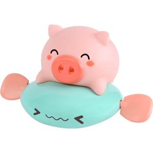 Children's clockwork pig riding flying fish baby pulling a line plays with whale dinosaur riding flying fish bathing water squirting swimming toys