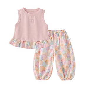 
jellybaby girls summer suit little girl casual trousers summer dress 2026 children anti-mosquito pants clothes thin