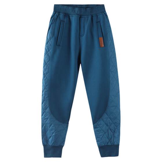 
Huangsen winter new thickened sports casual pants for women with large size slimming and warm plus velvet spliced ​​down tying trousers