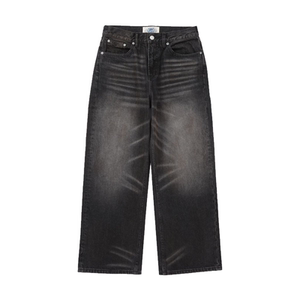 
Makemore Jeans Men's G01 Yellow Mud Dirty Washed American Black Retro Loose Straight Pants Women