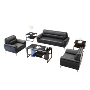 Office Sofa Tea Target Manager Room Leather Sofa Simple Modern Office Business Sofa Three -person