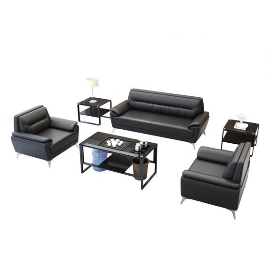 Office Sofa Tea Target Manager Room Leather Sofa Simple Modern Office Business Sofa Three -person