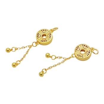 18K matte gold-filled gold-protected zircon butterfly barrel bead bud earrings diy handmade jewelry earrings tassel pendant