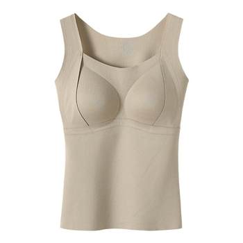 Brushed thermal vest with padded bra-free
