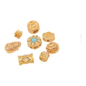 Sand gold accessories plated with 18k non-fading small gold beads DIY bracelet accessories bracelet beads beads separated beads loose beads with beads