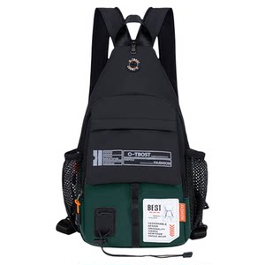 
Men's mini single and double backpack fashionable casual outdoor travel breast bag portable crossbody bag parent-child bag
