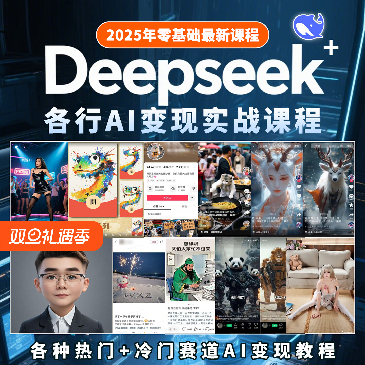 25年Deepseek+AI工具全套视频零基础教程自动生成视频图片文案PPT