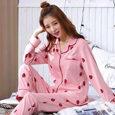 Купальник для пары 睡衣女春秋冬女士开衫长袖套装学生纽扣宽松大码家居服可外穿套装